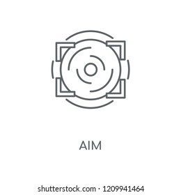 Aim linear icon. Aim concept stroke symbol design. Thin graphic elements vector illustration, outline pattern on a white background, eps 10.