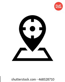 Aim location Icon Flat Style Isolated Vector Illustration