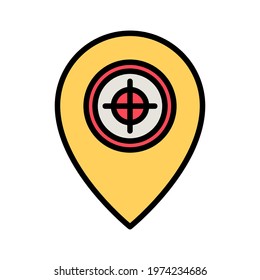 Aim, location, target icon vector image. Can also be used for Navigation. Suitable for use on web apps, mobile apps and print media.