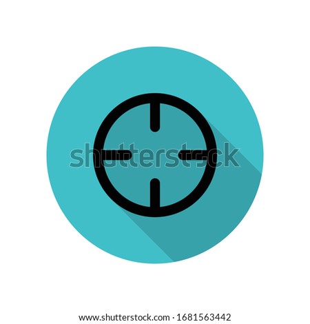 Aim long shadow icon. Simple glyph, flat vector of web icons for ui and ux, website or mobile application