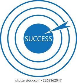 Aim magnificent icon, cervical target with an arrow icon blue version