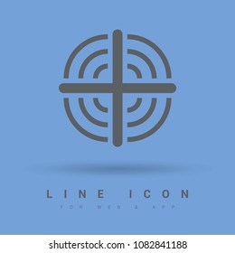 Aim minimalistic vector icon. Goal line minimal icon for flat mobile app and web design.