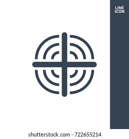 Aim minimalistic vector icon. Goal line minimal icon for flat mobile app and web design.
