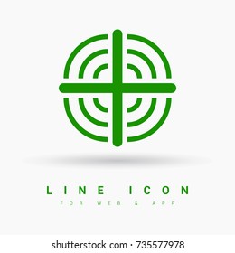Aim minimalistic vector icon. Goal line minimal icon for flat mobile app and web design.