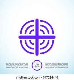 Aim minimalistic vector icon. Goal line minimal icon for flat mobile app and web design.