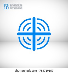 Aim minimalistic vector icon. Goal line minimal icon for flat mobile app and web design.
