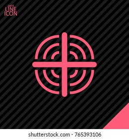 Aim minimalistic vector icon. Goal line minimal icon for flat mobile app and web design.
