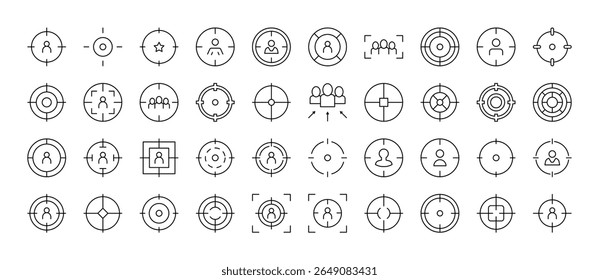 Aim Modern Outline Style Icons for Design, Cards, Apps, Social Networks 