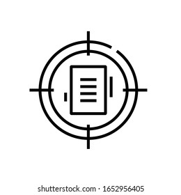 Aim object line icon, concept sign, outline vector illustration, linear symbol.