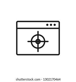 Aim on browser. minimal thin line web icon. simple vector illustration outline. concept for infographic, website or app.