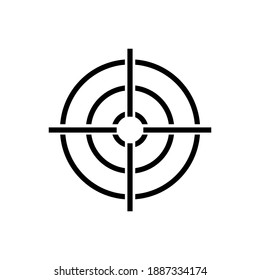 Icono de esquema de objetivo aislado. Símbolo, ilustración de logotipo para concepto móvil, diseño web y juegos.