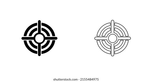 Aim outline icon. Isolated vector symbol.	