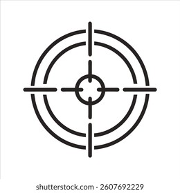 aim outline icon on white background,  target icon 