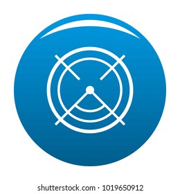 Aim radar icon vector blue circle isolated on white background 