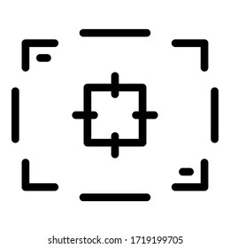 Icono de marco de registro de destino. Icono vectorial de marco de registro de objetivo de esquema para diseño web aislado en fondo blanco