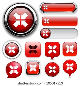 Aim red design elements for website or app. Vector eps10.