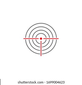 Zielbezogene Ikone auf dem Hintergrund für Grafik und Web-Design. Symbol für kreatives Illustrationskonzept für Web- oder mobile App.