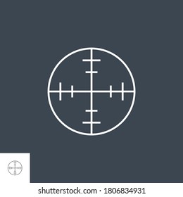 Aim Related Vector Thin Line Icon. Isolated on Black Background. Editable Stroke. Vector Illustration.