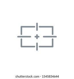 aim right on target outline flat icon. Single high quality outline logo symbol for web design or mobile app. Thin line sign design logo. viewfinder gray icon pictogram isolated on white background