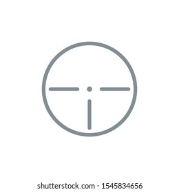 aim right on target outline flat icon. Single high quality outline logo symbol for web design or mobile app. Thin line sign design logo. viewfinder gray icon pictogram isolated on white background
