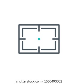 aim right on target outline flat icon. Single high quality outline logo symbol for web design or mobile app. Thin line sign design logo. Black and blue icon pictogram isolated on white background