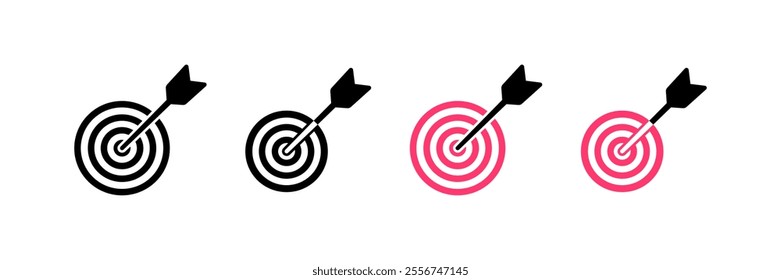 Aim set icons. Silhouette and flat style. Vector icons.