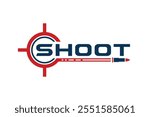 the aim shoot bullet logo