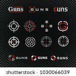 
Aim, sight outline icon collection. Shooting range vector logo template and icon collection. Guns or other weapon rifle sight sign set on black transparent background.