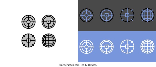 Conjunto de símbolos de visão de mira - símbolos de ícone de visão modernos