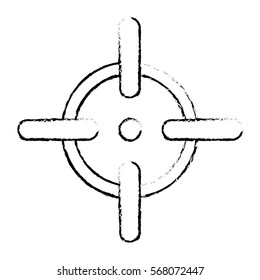 Aim silhouette to fire the weapon accurately icon image, vector illustration