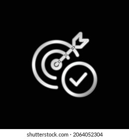 Aim silver plated metallic icon