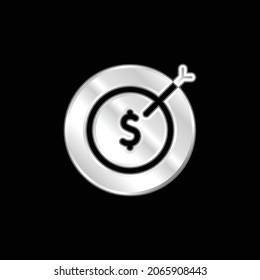 Aim silver plated metallic icon