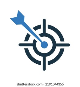 Aim, success, target icon. Simple vector illustration.