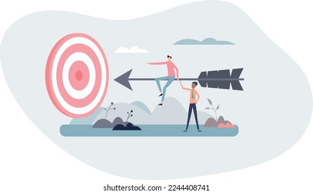 Aim to target as business teamwork effort and goal focus person concept.management with effective team communication and group unity .