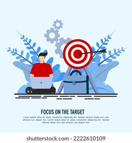 Aim to target as effort in business and focus on goal. Successful and effective corporate growth and management strategy. vector illustration.