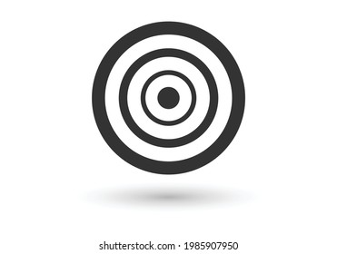 Ziel-, Ziel- und Zielsymbole. Bearbeitbarer Zeilenvektor. Symbol einer Pistole, Zweck mit einem roten Pfeil in der Mitte.