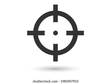 Iconos de objetivo, objetivo y objetivo. Vector de línea modificable. Símbolo de un visor de armas, propósito con una flecha roja en el medio.