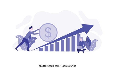 Objetivo: Crecimiento: ilustración del vector empresarial