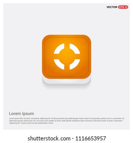 Aim target icon Orange Abstract Web Button - Free vector icon