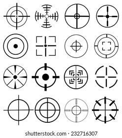 Aim target icons set