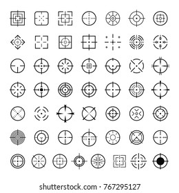 Zielsymbole setzen. Einfache Illustration von 50 zielorientierten Vektorsymbol für Web