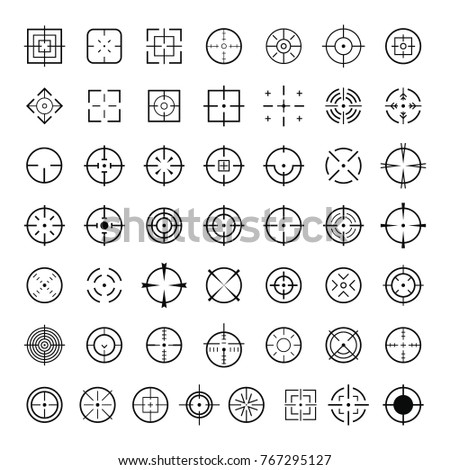 Aim target icons set. Simple illustration of 50 aim target vector icons for web