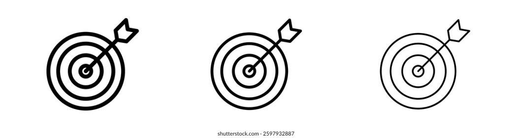 Aim thin line vector icon set.
