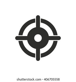 Aim   vector icon. Black  illustration isolated on white  background for graphic and web design.