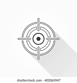 Aim   vector icon with long shadow. Illustration isolated on with background for graphic and web design.  