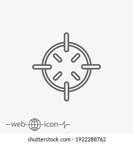 aim vector icon on grey background