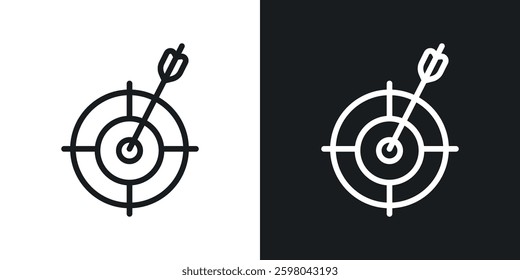 Aim vector icon set in black and white color.