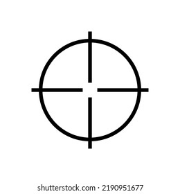 Aim Vector Icon. Sniper Symbol, Business Goal, Mobile Application, Web Design, Games. Vector sign in simple style isolated on white background.