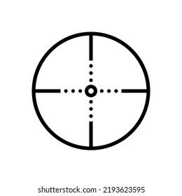 Aim Vector Icon. Sniper Symbol, Business Goal, Mobile Application, Web Design, Games. Vector sign in simple style isolated on white background.