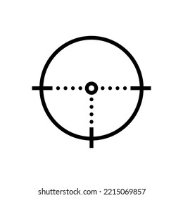 Icono del vector de destino. Símbolo de francotirador, objetivo de negocio, aplicación móvil, diseño web, juegos. Signo vectorial de estilo simple aislado en fondo blanco.